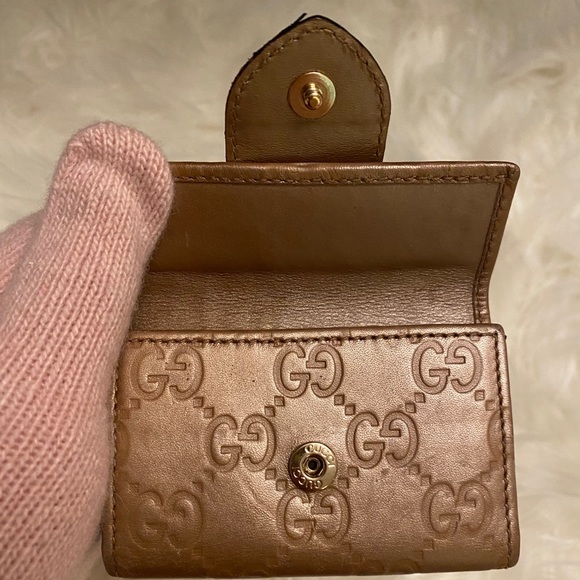 GUCCI Guccissima Gold Heart Card Key Holder Wallet - Picture 6 of 12